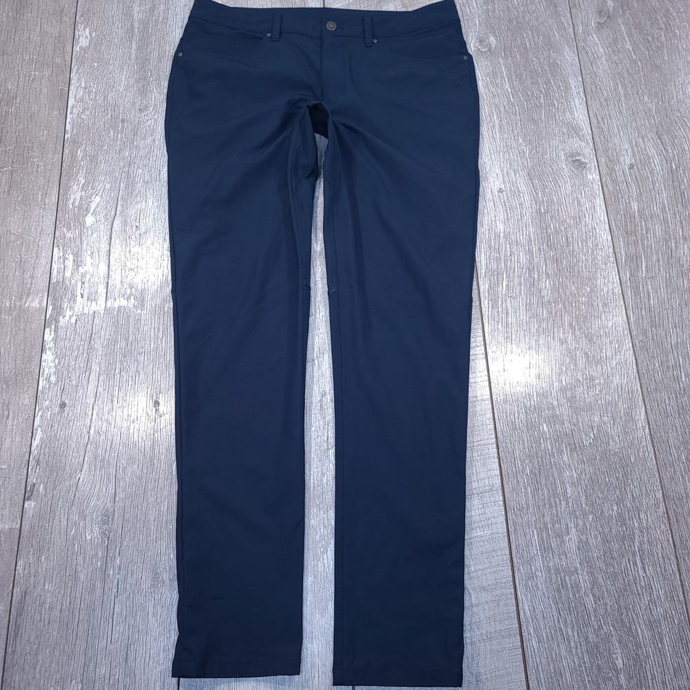 Lululemon ABC Slim Fit Pants Mens 34x32 Navy Blue Technical Chino Trousers
